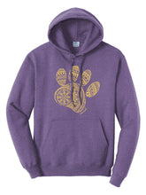 Load image into Gallery viewer, BSCSD Unisex Mandala Paw Hooded Sweatshirt - Purple (provides 22 meals)