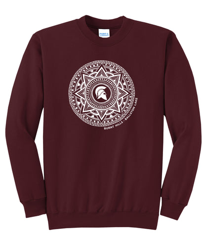 product photo: maroon shirt with white design 