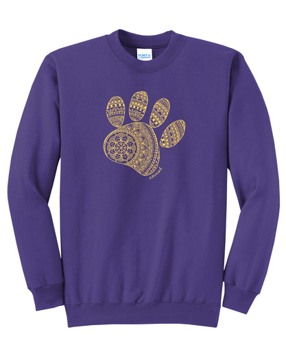 BSCSD Unisex Mandala Paw Sweatshirt - Purple (provides 20 meals)