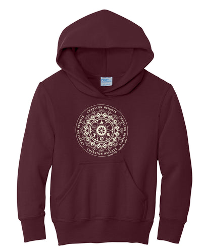Charlton Heights Youth Hooded Sweatshirt - Maroon (provides 32 meals)