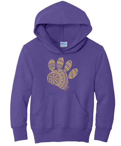 BSCSD Scotties Paw Youth Hooded Sweatshirt - Purple with Gold (provides 16 meals)