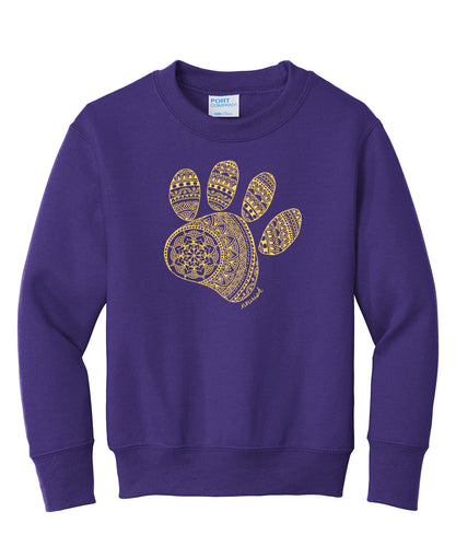 BSCSD Scotties Paw Youth Sweatshirt - Purple with Gold (provides 16 meals)