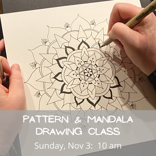 Pattern and Mandala Drawing Workshop 11/3/24 10 am in Ballston Spa, NY