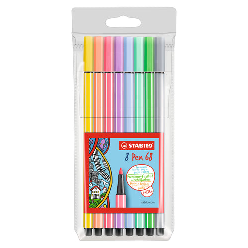 STABILO Pen 68 Set, 8-Colors, Pastel (provides 5 meals)