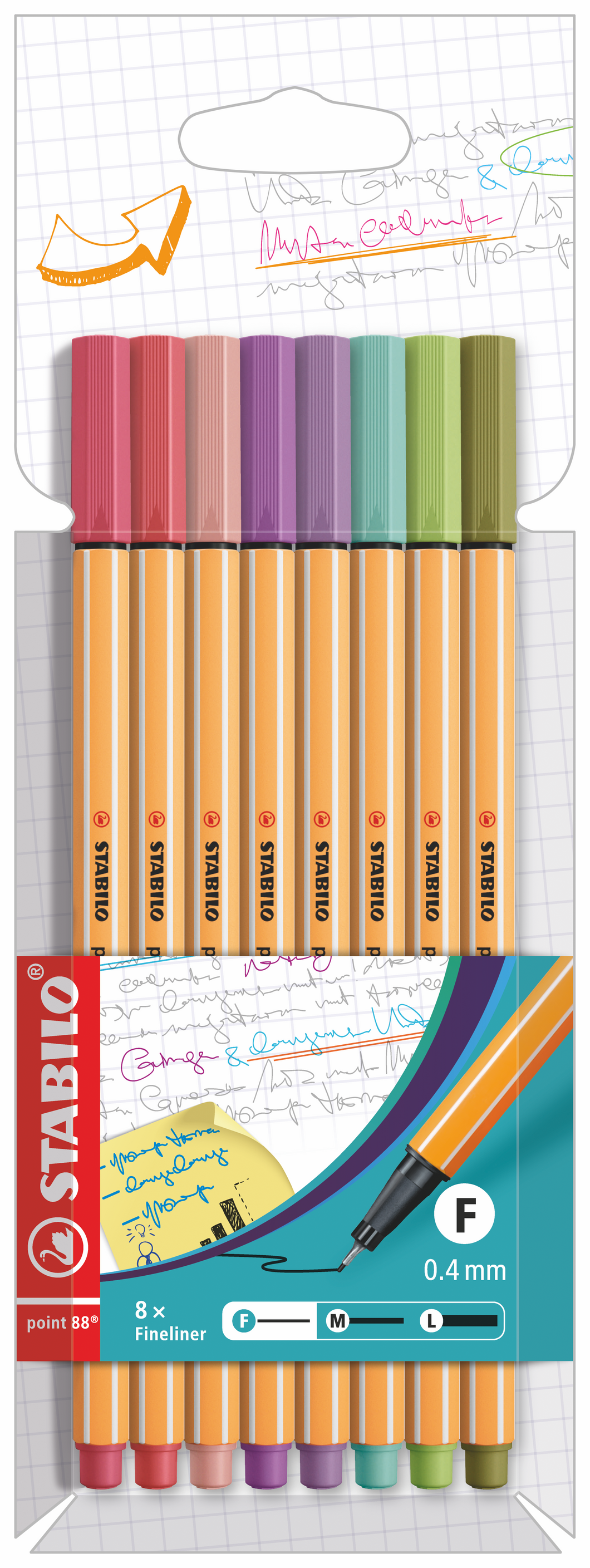 Stabilo Pen Fineliner Set of 8 (provides 5 meals)