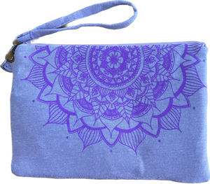 product photo:  lavender clutch, wallet with mandala