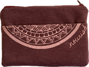 Upcycled Nourish Medium Sized Clutch - maroon (12 meals)