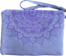 Load image into Gallery viewer, product photo:  lavender clutch with purple design