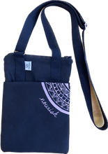 Load image into Gallery viewer, Back View : Upcycled Nourish Zip-Top Cross Body Bag - black
