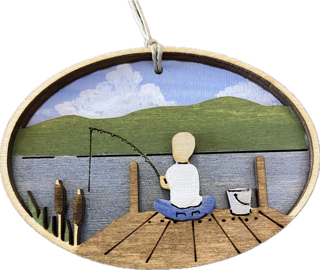 Fishing Dock Child  Ornament (provides 6 meals)