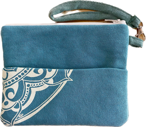 Upcycled Nourish Small Sized Clutch - green