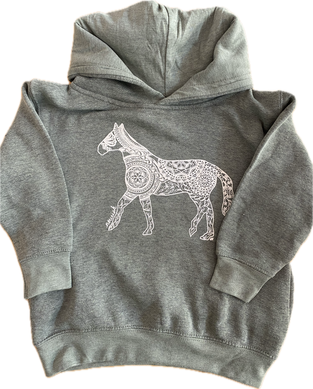 Toddler Hooded Sweatshirt - Green Horse (provides 16 meals)