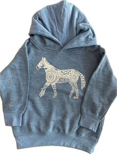 Toddler Hooded Sweatshirt - Blue Horse (provides 16 meals)