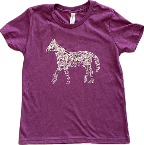 Youth Horse T-Shirt - Magenta (provides 8 meals)