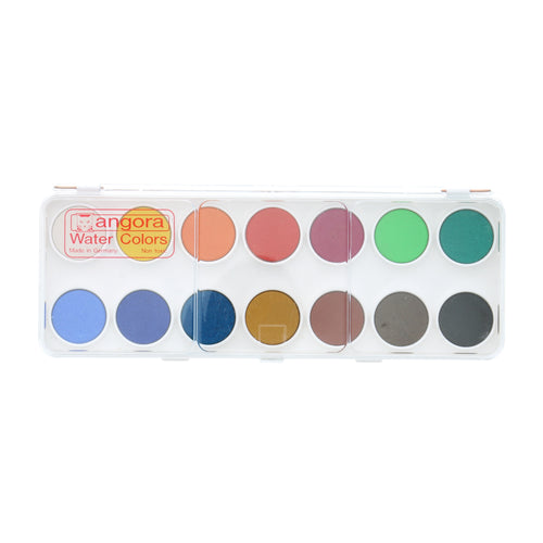 Angora Round Pan Set Watercolor Paint: 14-Colors (provides 6 meals)