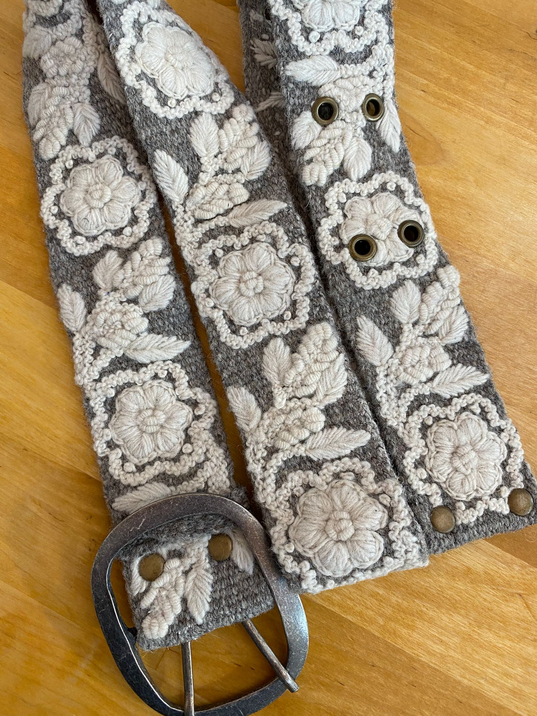 Product Image: Embroidered Wool Belt: Two Tone 