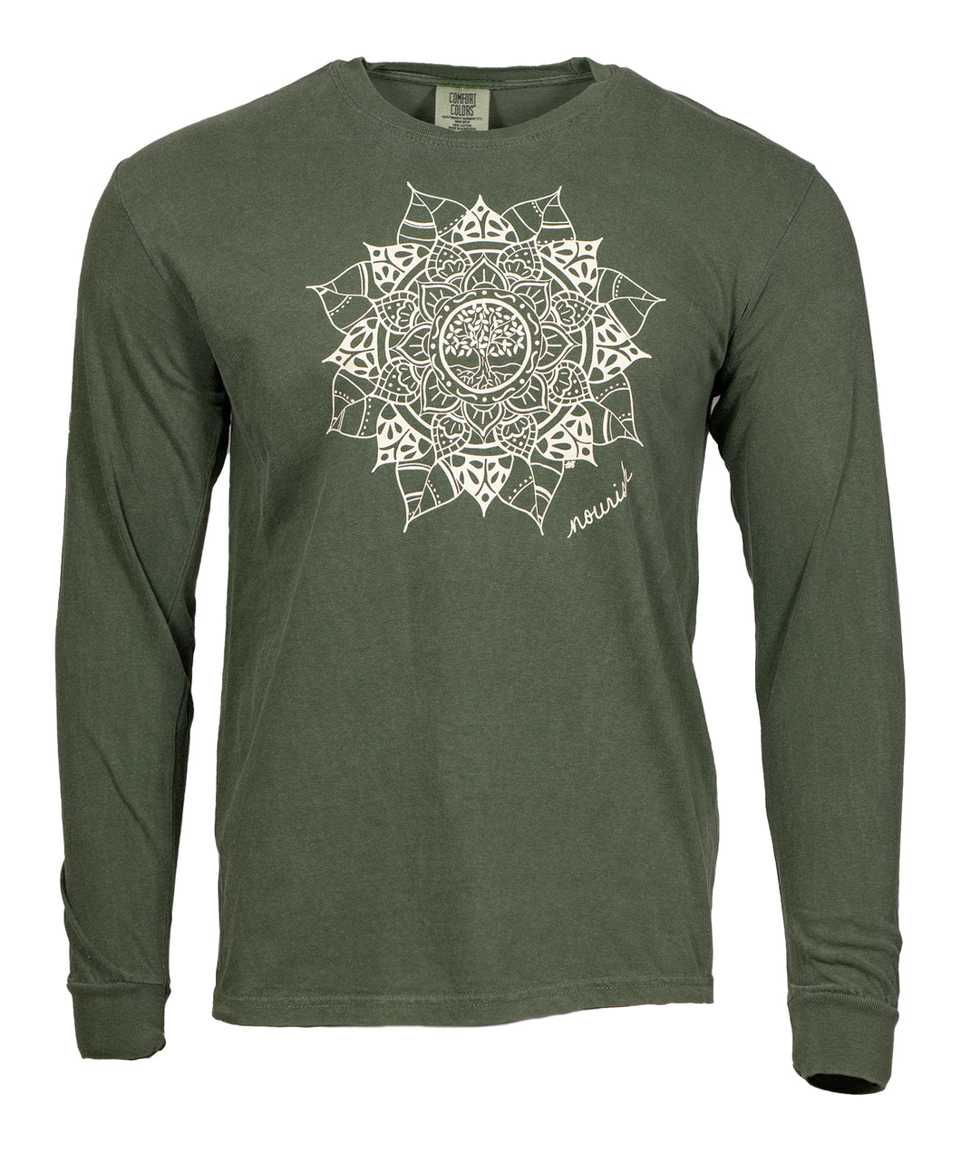 Unisex Cotton Long-Sleeved Tree Mandala T-shirt (provides 15 meals)