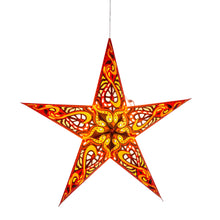 Load image into Gallery viewer, Gaea 5 Point 24&quot; Orange / Brown Paper Star Lantern Light