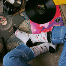 Load image into Gallery viewer, Socks that Support Music (Gray Guitars) (provides 6 meals)