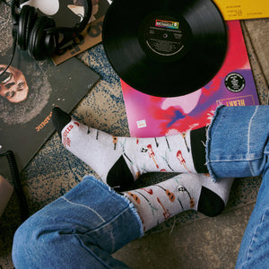 Socks that Support Music (Gray Guitars) (provides 6 meals)