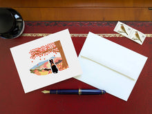 Load image into Gallery viewer, Fall Foliage Pup Blank Greeting Card (provides 2 meals)
