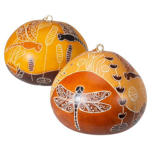 Dragonfly Doodle - Gourd Ornament - (provides 9 meals)