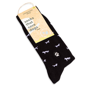 Socks that Save Dogs (Black Dogs): Medium (provides 6 meals)
