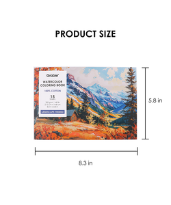 15 Sheets 140LB Landscape-Themed Watercolor Coloring Book (provides 6 meals)