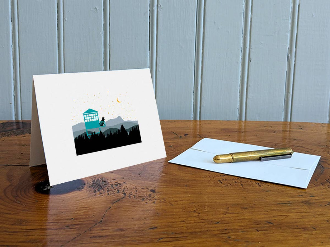 Fire Tower Pup Blank Greeting Card (provides 2 meals)