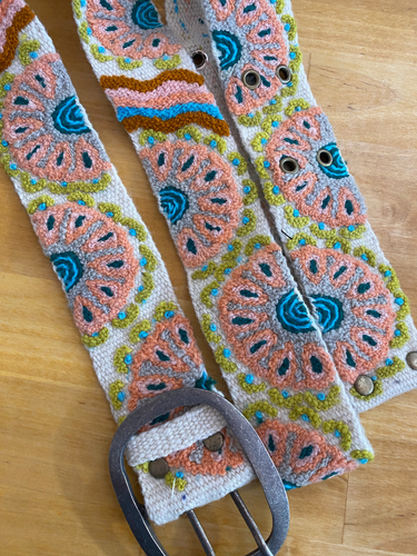 Product Image: Embroidered Wool Belt: Andean Flower 