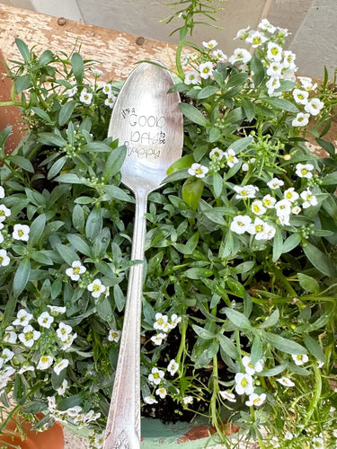 It’s A Good Day To Be Happy Vintage Stamped Spoon (provides 6 meals)