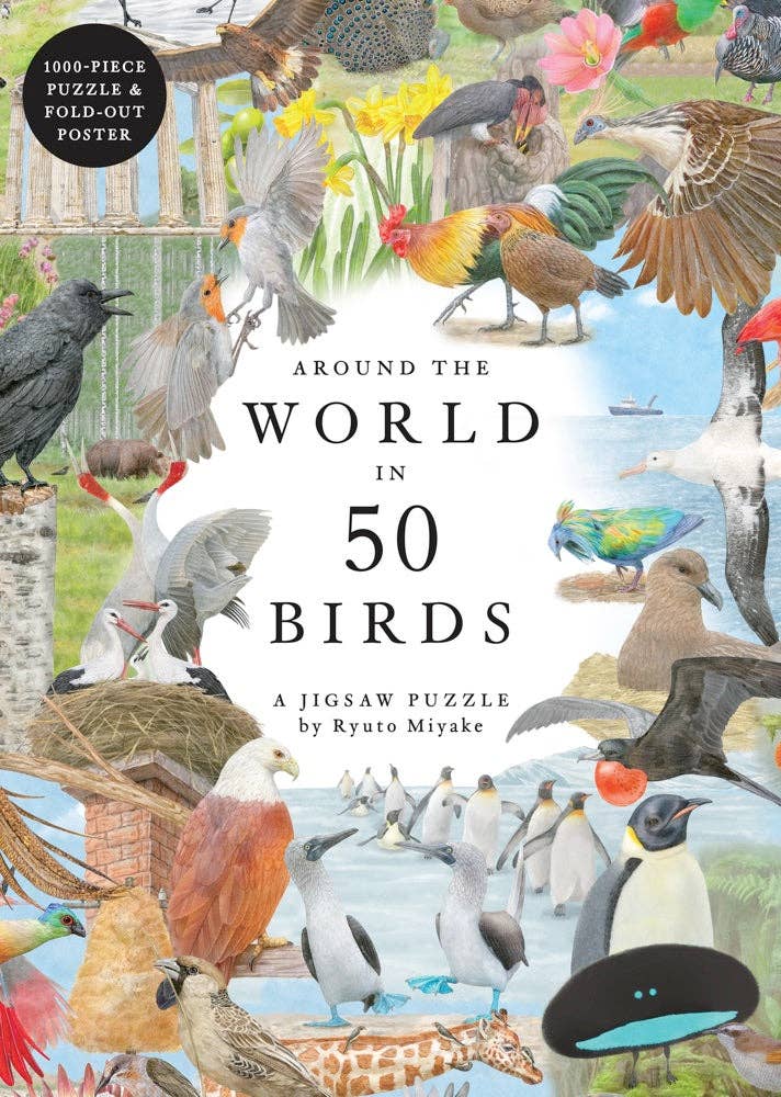 Around the World in 50 Birds 1000 Piece Puzzle (provides 8 meals)