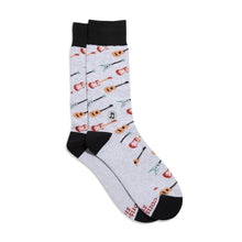 Load image into Gallery viewer, Socks that Support Music (Gray Guitars) (provides 6 meals)