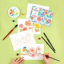Load image into Gallery viewer, Grabie 15 Sheets 140LB Floral-Themed Watercolor Coloring Book (provides 6 meals)