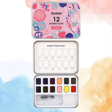 Load image into Gallery viewer, Watercolor Pocket Set Of 12 With Brush - Floral Colors