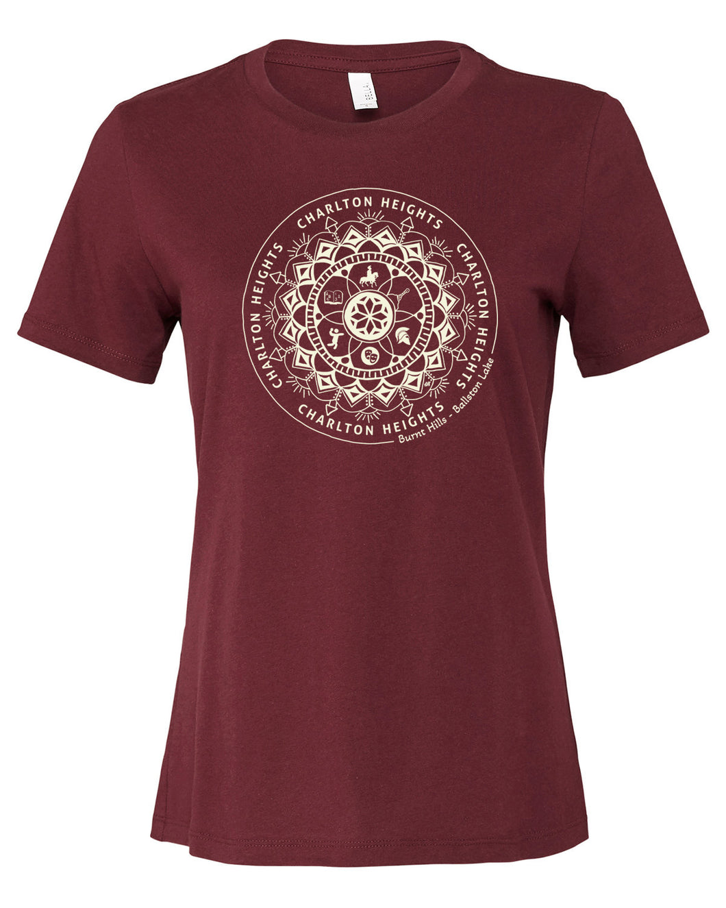 Charlton Heights Women's Crew Tee: Maroon (provides 24 meals)