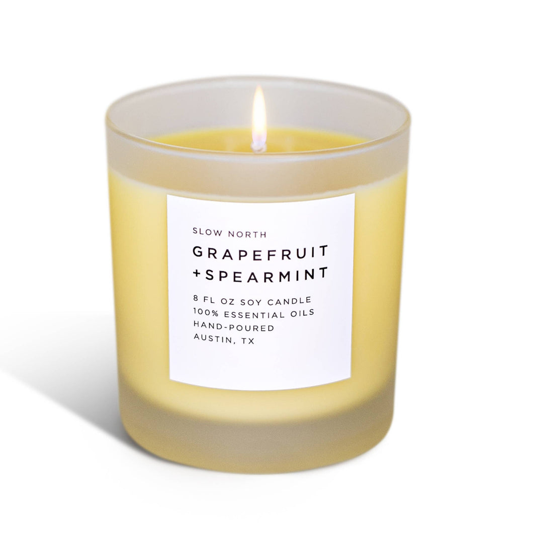 Grapefruit + Spearmint Frosted Candle (provides 14 meals)
