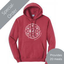 Load image into Gallery viewer, BACC Adult Hooded Sweatshirt - red (provides 20 meals)