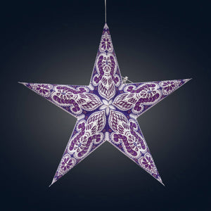 Phoenix ~ 5  Pointer, 24", Violet Paper Star Lantern Light