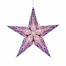 Load image into Gallery viewer, Phoenix ~ 5  Pointer, 24&quot;, Violet Paper Star Lantern Light