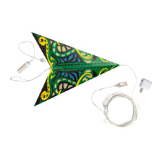 Load image into Gallery viewer, Gaea 5 Point 24&quot; Green / Yellow Paper Star Lantern Light