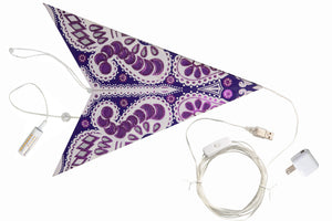 Phoenix ~ 5  Pointer, 24", Violet Paper Star Lantern Light