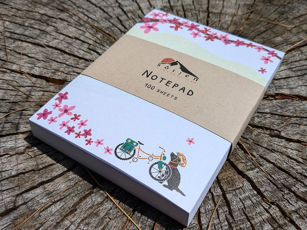 Spring Biking Pup Notepad (provides 6 meals)
