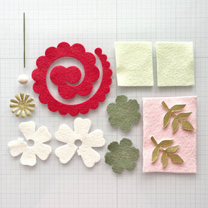 Mini Felt Flower Craft Kit | Strawberry Mint (provides 6 meals)