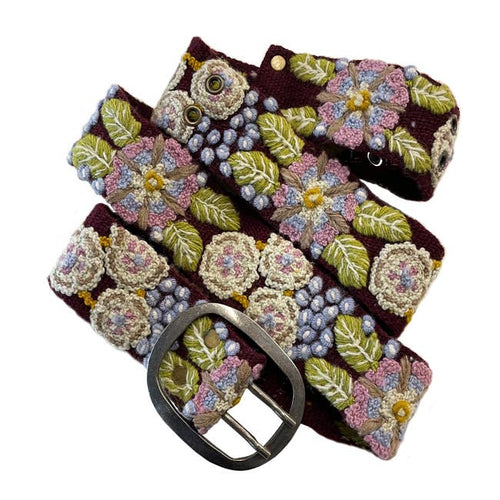 Embroidered Wool Belt:  Morning Glory Floral (provides 24 meals)