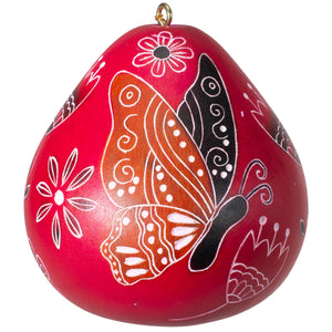 Butterfly Doodle - Gourd Ornament - (provides 9 meals)