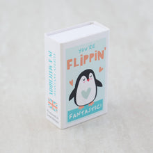 Load image into Gallery viewer, Flippin&#39; Fantastic Friend Wool Felt Penguin In A Matchbox (provides 4 meals)