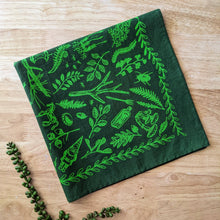 Load image into Gallery viewer, Bandana | woodland walk - dark green/lime (provides 8 meals)