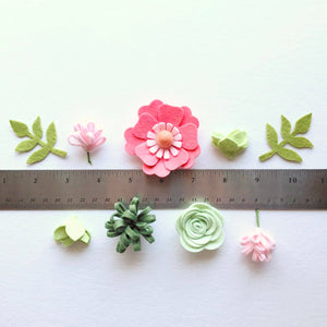 Mini Felt Flower Craft Kit | Coral Sage