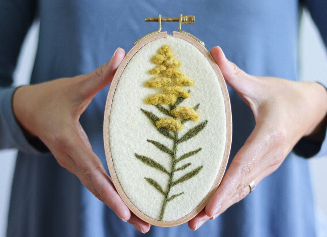 Goldenrod Wall Hanging - Needle Felting Kit -  Beginner (Provides 14 meals)